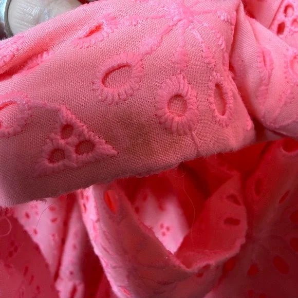 Lilly Pulitzer Trisha Eyelet Shirtdress in Neon Sunburst - Picture 7 of 8